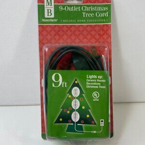 9-Outlet Christmas Tree Cord 9ft MerryBrite UL Listed Holiday Essential